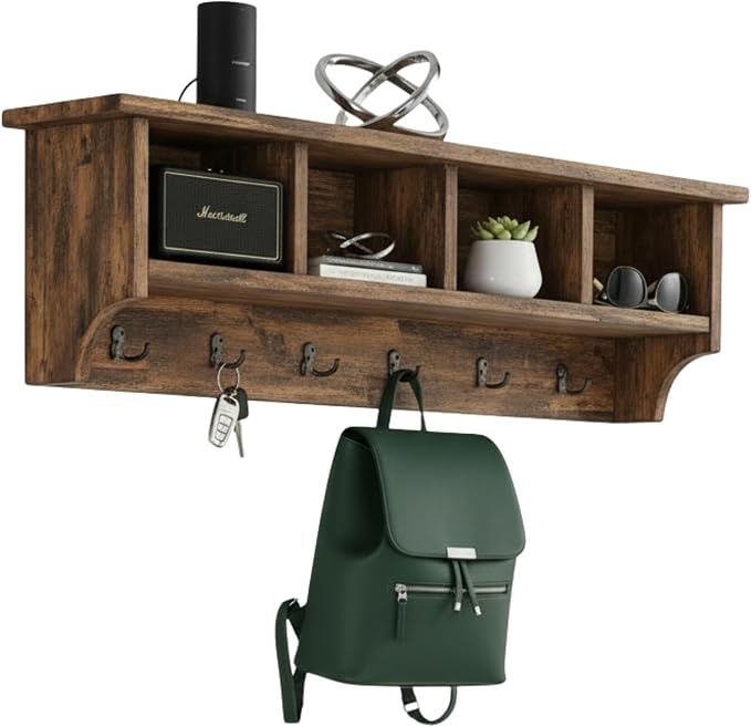 Alaterre Furniture Pomona Entryway Coat Rack – Rustic Farmhouse 48-Inch by AlaterreFurniture