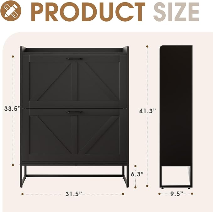 GRUSIGN Shoe Cabinet, Shoe Storage Cabinet - Image 2