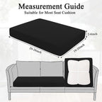 HEBE Outdoor Cushion Covers 12 Pcs, Stretch Patio Sofa Couch Cushion Cover | - Image 3