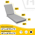 AAAAAcessories Outdoor Chaise Lounge Cushions, Fade-Resistant, Waterproof Patio - Image 5