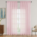 Blush Pink Bedroom Curtains 2 Panel Sets 90 Inch Length, 59 Inch Extra Wide by OVZME