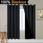 Yakamok Black 100% Blackout Curtains 72 Inches Long - Image 2