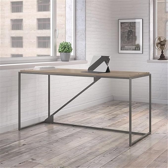 Bush Home Refinery 62W Industrial Desk in Rustic Gray - Image 8