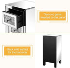 VINGLI 3-Drawer Mirrored Nightstand Bedside Table Modern Night Stands Set of 2 - Image 7