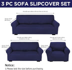Peryiter 3 Pcs Couch and Loveseat Covers Set Sofa Cover - Image 2