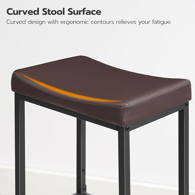 HOOBRO Bar Chairs, 24.8 Inches, 2.4" Thick Upholstery, - Image 7