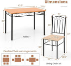 NAFORT 5-Piece Vintage Rectangular Table Set - Image 7