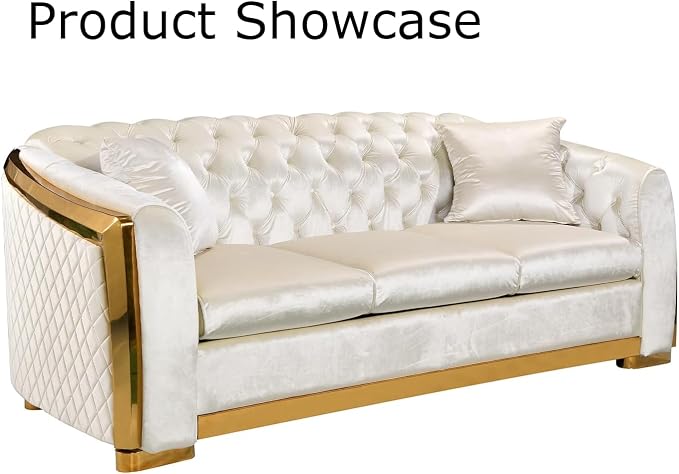 WinJoy 82.3 Inch Velvet Sofa Set - Image 4