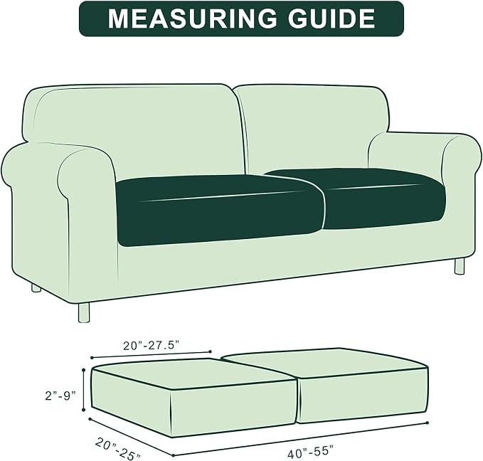 Hokway Stretch Couch Cushion Slipcovers Reversible Cushion Protector Slipcovers - Image 3