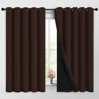 Yakamok Chocolate Brown Blackout Curtains 63 Inches Long 62" Wide, 2 Panels | by Yakamok