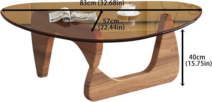 EASYSOUL Modern Glass Coffee Table, 32.68" D x 22.44" W x 15.75" H, Abstract - Image 2
