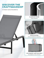 Ciokea Patio Chaise Lounge Chair, Foldable Lounge Chair - Image 4