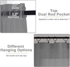 Grey Sheer Curtains for Bedroom Living Room 96 Inches Long 2 Panels, Modern - Image 4