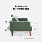 mopio 76.4" Futon Sofa Bed, Sleeper Sofa, Mid Century Modern Futon Couch - Image 3