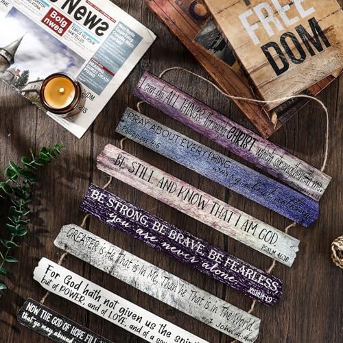 Yookeer 7 Tier Christian Wall Art Bible Verses Purple English Style - Image 3