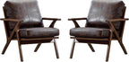 Bonzy Home Mid Century Modern Chair, PU Leather Accent Chairs Set of 2 by BonzyHome