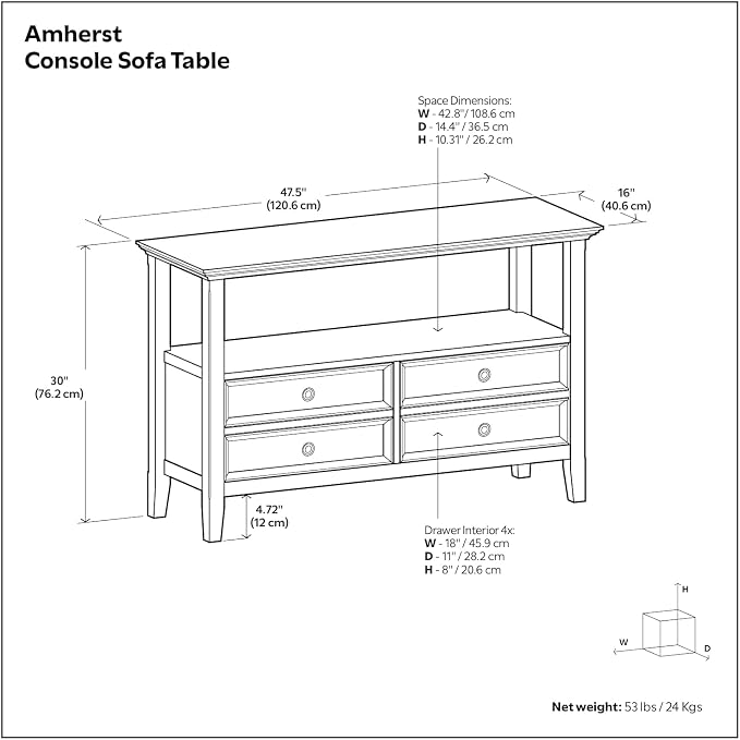 SIMPLIHOME Amherst Console Table - Image 2