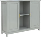 TaoHFE Grey Kitchen Pantry, Modern Wooden Small Credenza Sideboard Coffee - Image 9