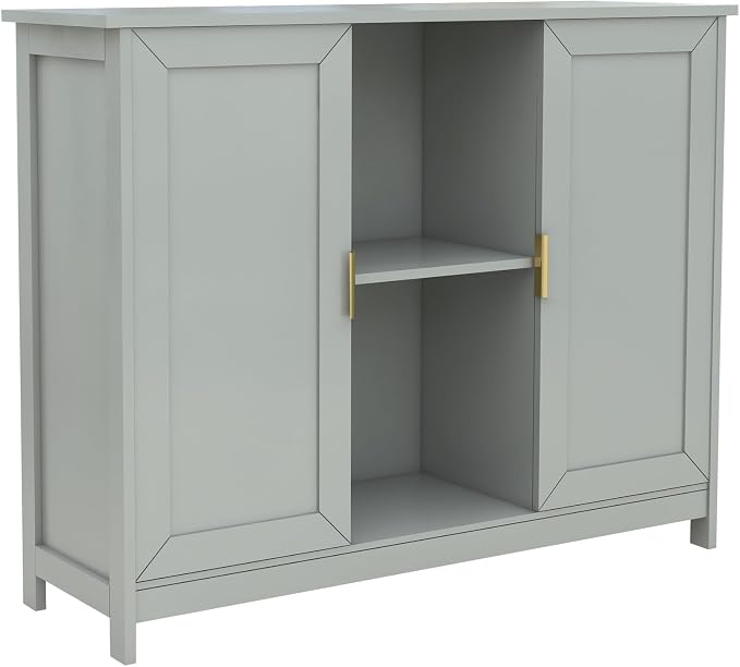 TaoHFE Grey Kitchen Pantry, Modern Wooden Small Credenza Sideboard Coffee - Image 9