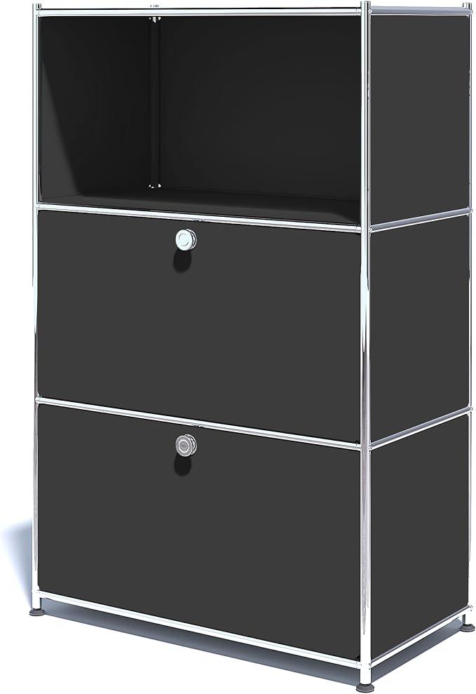 Metal Shelf with 2 Flap Doors, Large Capacity Cabinet, DIY Modern Home by SIMPLINK