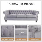 Mid-Century 3 Seater Sofa, Velvet Couch - Image 5