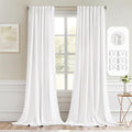 MIULEE Pure White Back Tab Blackout Curtains 52x102 Inch Long 2 Panels Set | by MIULEE