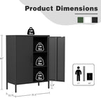 Bevivog Metal Locker Storage Cabinet, Home Office Metal Storage Cabinet Small - Image 3