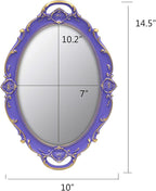 YCHMIR Vintage Small Mirror 14.5 x 10 Inch Oval Purple Wall Mirror - Image 4