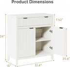 Fatmok 34" Fluted Buffet Sideboard - Image 3