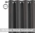 Yakamok Charcoal Grey Room Darkening Curtains 84 inch Sliding Door Drapes | 1 - Image 3