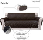 Easy-Going Reversible Couch Cover, Small Chair, Chocolate/Beige | Machine - Image 3