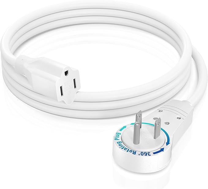 Maximm Cable 3 Feet 14Awg 360° Rotating Flat Plug Extension Cord/Wire, 3 Prong by MaximmCable