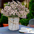 Artificial Outdoor Flowers,8 Bundles UV Resistant Fake Flowers,Artificial Violet Flowers Plastic Faux Flowers Greenery Plants for Outdoor Garden Porch Window Box Decoration(White) - Image 4