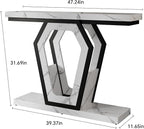 FUSUNBAO 47.3" Console Table, Openwork Bracket Sofa Table, Wood Narrow Entryway - Image 2