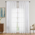 White Bedroom Curtains 2 Panel Sets 90 Inch Length, 59 Inch Extra Wide Light by OVZME