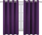 Blackout Curtains 66 x 54 Inch Long Purple Curtains Set of 2 Panels Room - Image 2