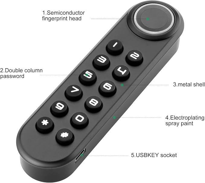 Fingerprint Cabinet Lock, Smart Electronic Cabinet Locks, Combination Password - Image 7