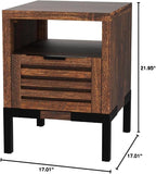 Bme Millie Solid Acacia Wood Rustic Nightstand - Image 2