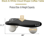 40" Cloud Coffee Table for Living Room Irregular Coffee Table Modern Low Coffee - Image 2