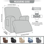TAOCOCO Recliner Cover 4-Pieces, Recliner Stretch Sofa Slipcover, Recliner - Image 5