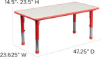 Flash Furniture Emmy Adjustable Classroom Activity Table - Image 3