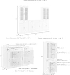 Crosley Furniture Stanton 3-Piece Sideboard Buffet Cabinet and Glass Door - Image 3