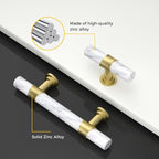 Rergy Cabinet Handles Marble Drawer Pulls and Knobs, T-Bar Hardware - Image 4