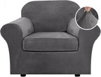 H.VERSAILTEX Rich Velvet Stretch 2 Piece Cover Chair Slipcover Sofa Cover by HVERSAILTEX