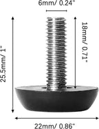 Zorfeter 30 Pcs Screw in Threaded Furniture Adjustable Levelers, M6 x 18mm - Image 4