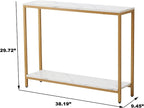 loglus Console Table for Entryway, Faux Marble MDF Indoors Sofa Table - Image 2