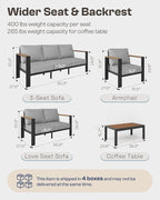 Aluminum Outdoor Patio Furniture Set - Image 8