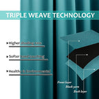 NICETOWN Peacock Teal 100% Blackout Curtains 45 inches Long, 2 Thick Layers - Image 6
