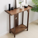 Gdrasuya10 40 inch Walnut Bamboo Console Sofa Table, Vintage Sofa Table Narrow - Image 9