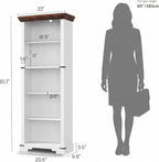 5-Tier Farmhouse Bookshelf, 61.1 inch Tall Bookcase - Image 2